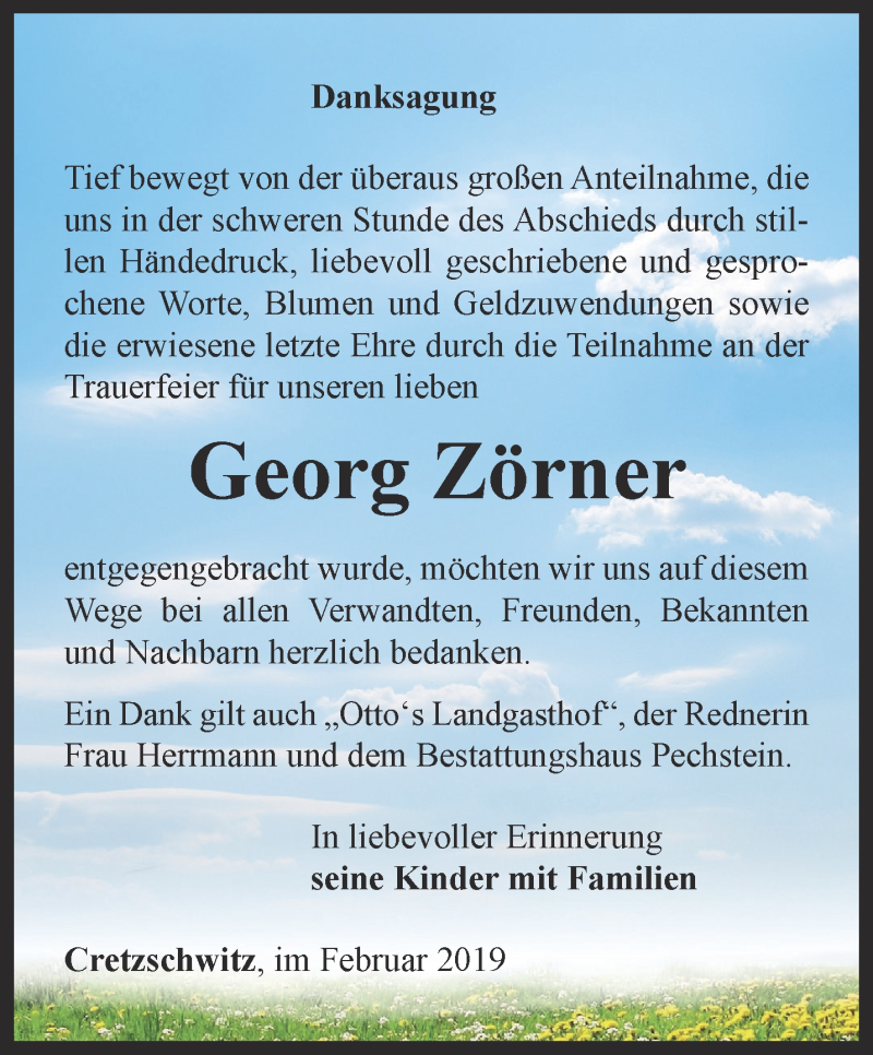 Traueranzeigen Von Georg Z Rner Trauer In Thueringen De