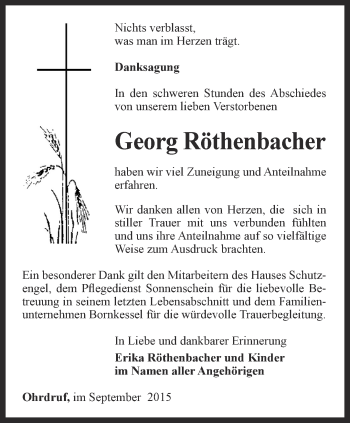 Traueranzeige von Georg Röthenbacher