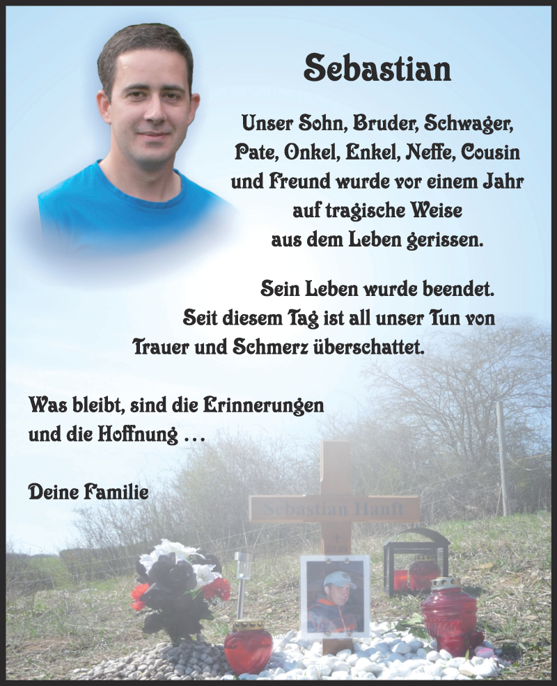  Traueranzeige für Sebastian Hanft vom 23.11.2015 aus Thüringer Allgemeine
