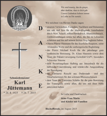 Traueranzeige von Karl Jüttemann von Thüringer Allgemeine