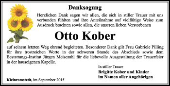 Traueranzeige von Otto Kober von Thüringer Allgemeine, Thüringische Landeszeitung
