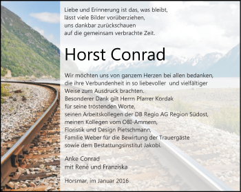Traueranzeige von Horst Conrad von Thüringer Allgemeine, Thüringische Landeszeitung