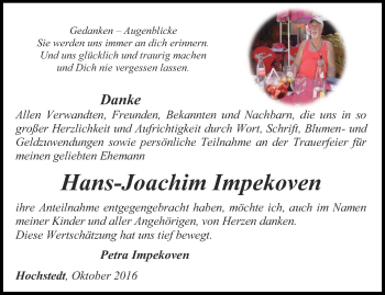 Traueranzeige von Hans-Joachim Impekoven von Thüringer Allgemeine, Thüringische Landeszeitung