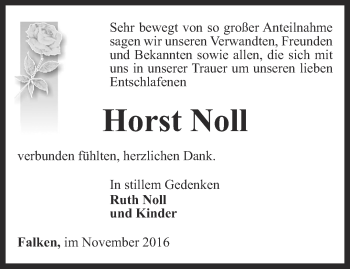 Traueranzeige von Horst Noll von Thüringer Allgemeine, Thüringische Landeszeitung