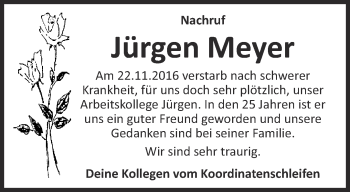 Traueranzeige von Jürgen Meyer von Thüringer Allgemeine