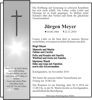 Traueranzeige von Jürgen Meyer von Thüringer Allgemeine