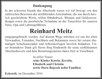 Traueranzeige von Reinhard Meitz von Thüringer Allgemeine, Thüringische Landeszeitung