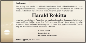 Traueranzeige von Harald Rokitta von Thüringer Allgemeine