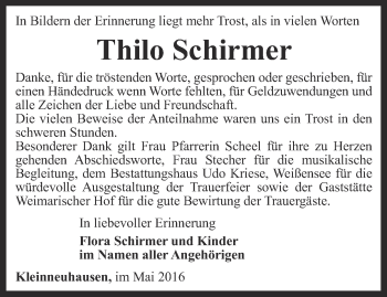 Traueranzeige von Thilo Schirmer von Thüringer Allgemeine