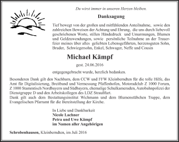 Traueranzeige von Michael Kämpf von Thüringer Allgemeine