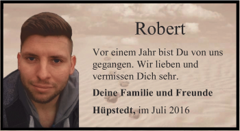 Traueranzeige von Robert  von Thüringer Allgemeine, Thüringische Landeszeitung