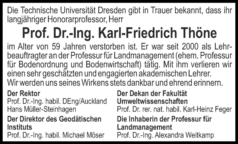  Traueranzeige für Karl-Friedrich Thöne vom 23.07.2016 aus Thüringer Allgemeine, Thüringische Landeszeitung
