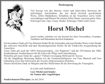 Traueranzeige von Horst Michel von Thüringer Allgemeine
