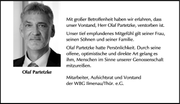 Traueranzeige von Olaf Partezke von Thüringer Allgemeine