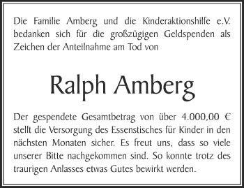 Traueranzeige von Ralph Amberg von Thüringer Allgemeine, Thüringische Landeszeitung