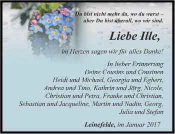 Traueranzeige von Ille  von Thüringer Allgemeine