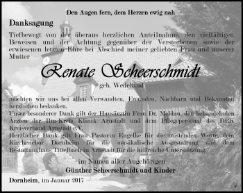 Traueranzeige von Renate Scheerschmidt von Thüringer Allgemeine