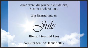 Traueranzeige von Juliane Mähler von Thüringer Allgemeine, Thüringische Landeszeitung