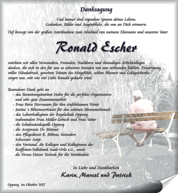 Traueranzeige von Ronald Escher