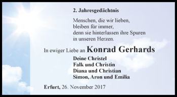 Traueranzeige von Konrad Gerhards