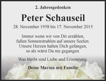 Traueranzeige von Peter Schauseil von Thüringer Allgemeine