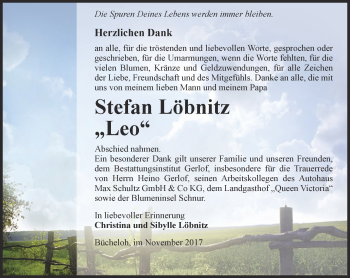 Traueranzeige von Stefan Löbnitz von Thüringer Allgemeine