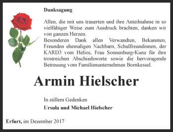 Traueranzeige von Armin Hielscher