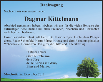 Traueranzeige von Dagmar Kittelmann