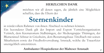 Traueranzeige von Danksagung  von Thüringer Allgemeine