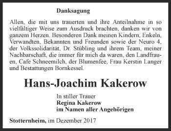 Traueranzeige von Hans-Joachim Kakerow