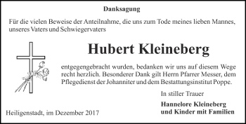 Traueranzeige von Hubert Kleinberg von Thüringer Allgemeine
