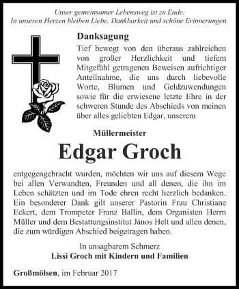 Traueranzeige von Edgar Groch von Thüringer Allgemeine, Thüringische Landeszeitung