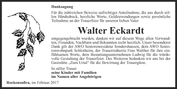 Traueranzeige von Walter Eckardt von Thüringer Allgemeine