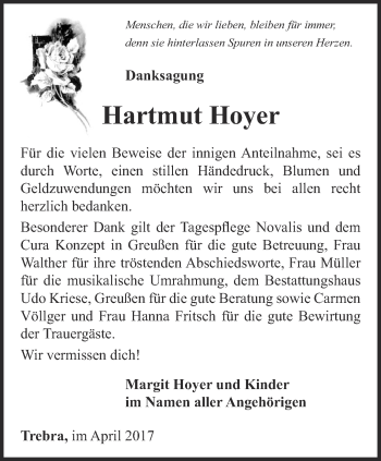 Traueranzeige von Hartmut Hoyer von Thüringer Allgemeine