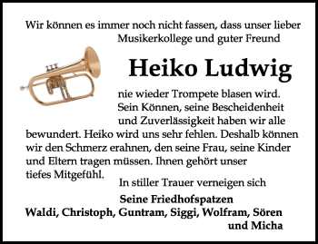 Traueranzeige von Heiko Ludwig von Thüringer Allgemeine, Thüringische Landeszeitung