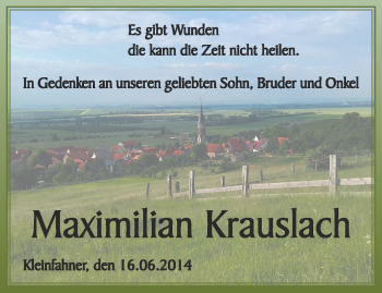 Traueranzeige von Maximilian Kauslach von Thüringer Allgemeine, Thüringische Landeszeitung