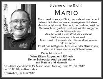 Traueranzeige von Mario  von Thüringer Allgemeine