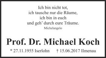 Traueranzeige von Michael Koch von Thüringer Allgemeine