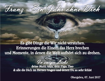 Traueranzeige von Franz  von Thüringer Allgemeine