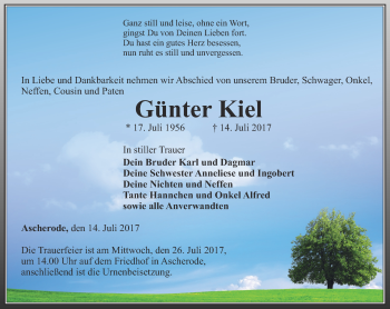 Traueranzeige von Günter Kiel von Thüringer Allgemeine