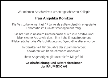 Traueranzeige von Angelika Könitzer von Ostthüringer Zeitung