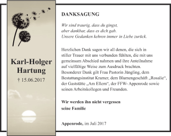 Traueranzeige von Karl-Holger Hartung von Thüringer Allgemeine