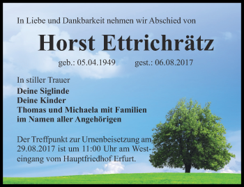 Traueranzeige von Horst Ettrichrätz