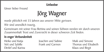 Traueranzeige von Jörg Wagner