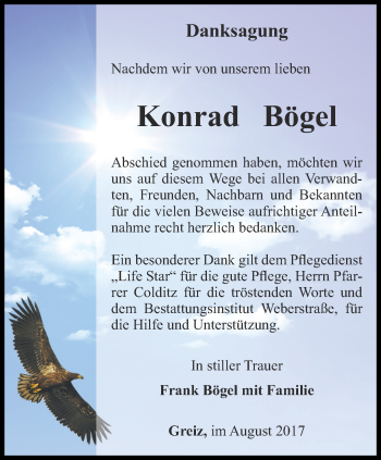 Traueranzeige von Konrad Bögel