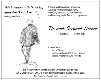 Traueranzeige von Gerhard Werner von Thüringer Allgemeine, Thüringische Landeszeitung