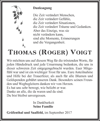 Traueranzeige von Thomas Voigt