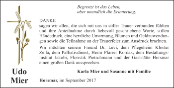 Traueranzeige von Udo Mier von Thüringer Allgemeine, Thüringische Landeszeitung