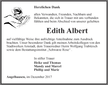 Traueranzeige von Edith Albert von Thüringer Allgemeine