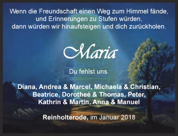 Traueranzeige von Maria  von Thüringer Allgemeine
